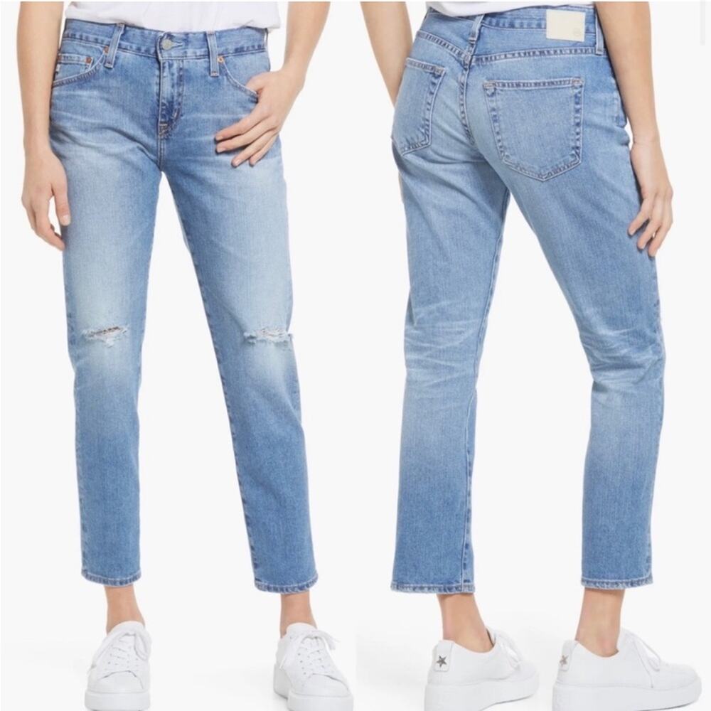 AG Adriano Goldschmied Ex Boyfriend Distressed Slim Jeans Landmark Destructed 28